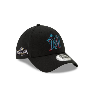 Miami Marlins Gorra | New Era MLB Postseason Side Patch 39thirty Stretch Fit Cap Mexico - Negros